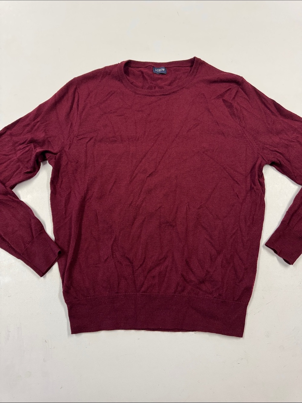 J. Crew Men's Crewneck Sweater in Wine Red